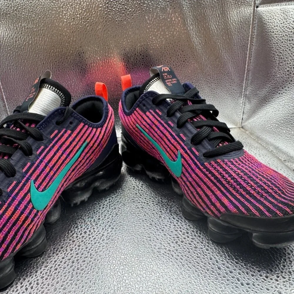 Size 5.5Y Nike‎ Air Vapormax Fly Knit 3 Kids Blackened Blue Running Shoes BQ5238